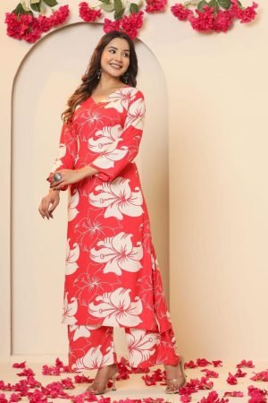White Floral Embroidered Churidhar