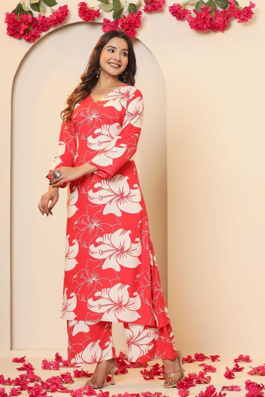 White Floral Embroidered Churidhar