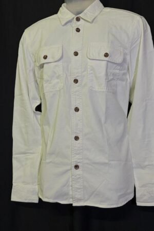 Off-White Cotton Denim Shirt With Chest Pockets