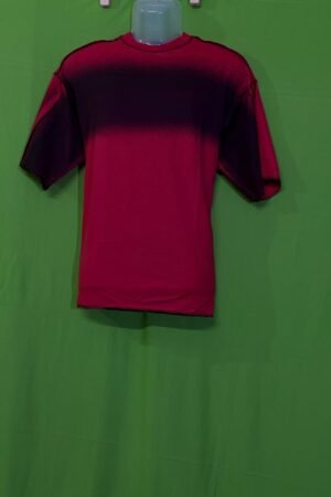 Red Ombre Contrast-Stitch T-Shirt