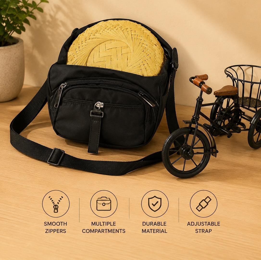 Casual Black Sling Bag