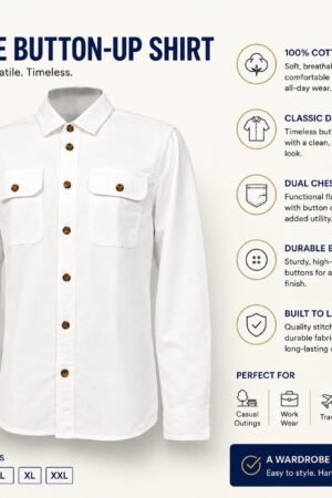 Off-White Cotton Denim Shirt With Chest Pockets