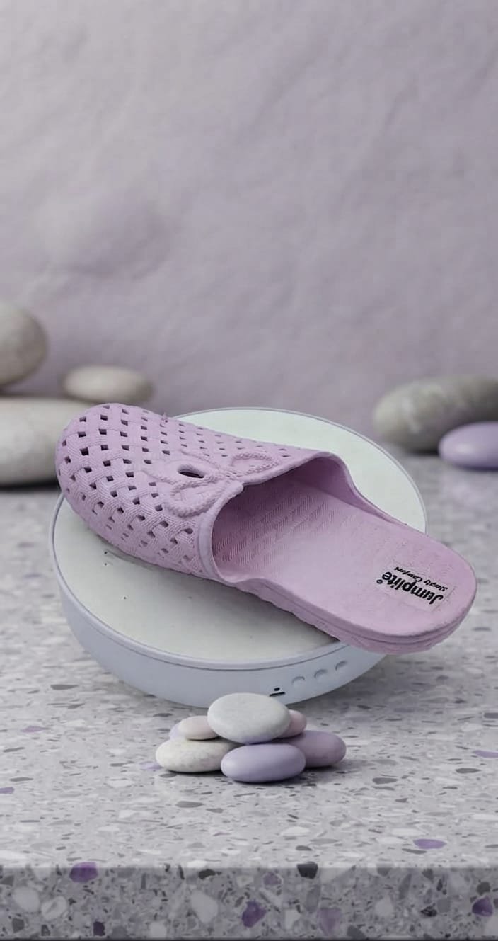 Women's Lightweight EVA Slip-On Bathroom Slippers with Bow