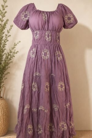 Purple Floral Tiered Dress