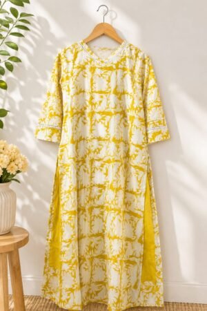 Yellow Floral Kurti